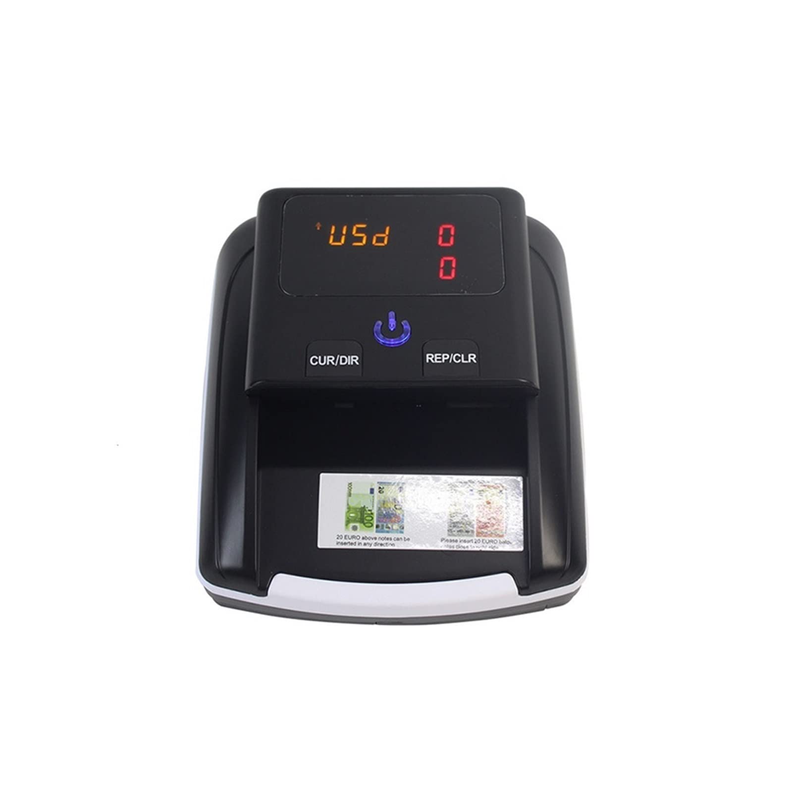 WDSOPK Portable Fake Banknote Detector Euro And USD Conterfeit Currency Currency Money Counter Machine Counterfeit Cash Quick Identify With LED Display (Nero)