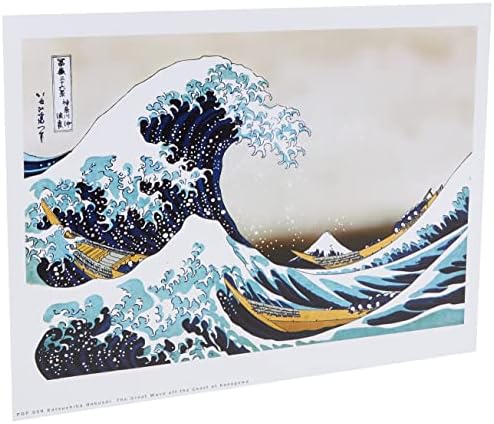 onthewall Hokusai The Great Wave off Kanagawa Japanese Poster Art Print 40x30cm (PDP 059) White, 30 x 40 cm, PDP059d