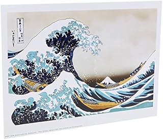 onthewall Hokusai The Great Wave off Kanagawa Japanese Poster Art Print 40x30cm (PDP 059) White, 30 x 40 cm, PDP059d