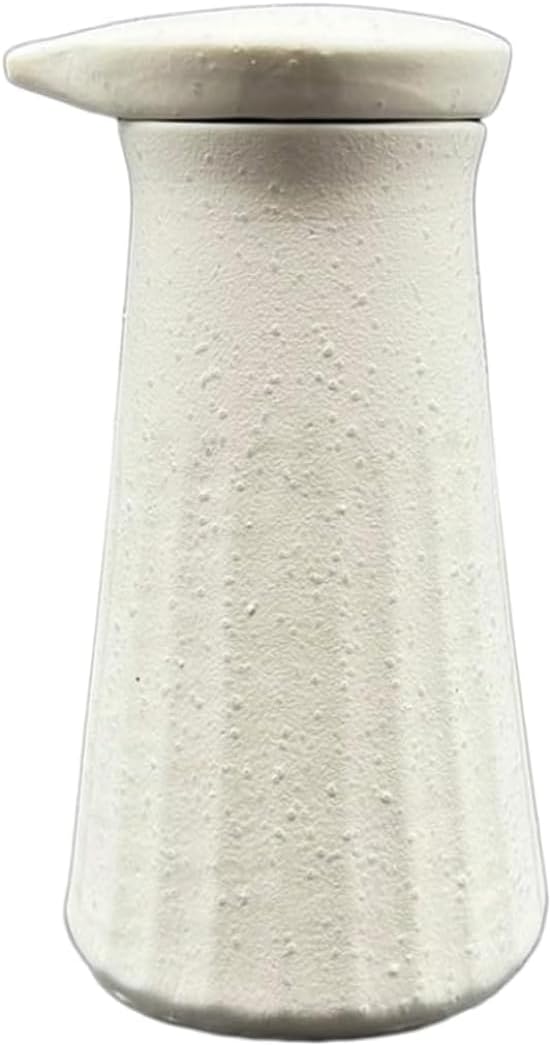 IPPINKA Mino-Yaki Ceramic Soy Sauce Dispenser, Screw Twist Cap, Tall, White