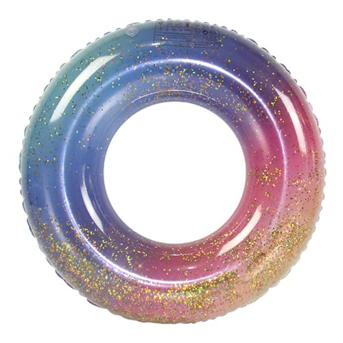 HappyHome 浮き輪 子供用 ラメ入り キッズ フロート かわいい キラキラ レインボー 男の子 女の子 兼用 (60#)