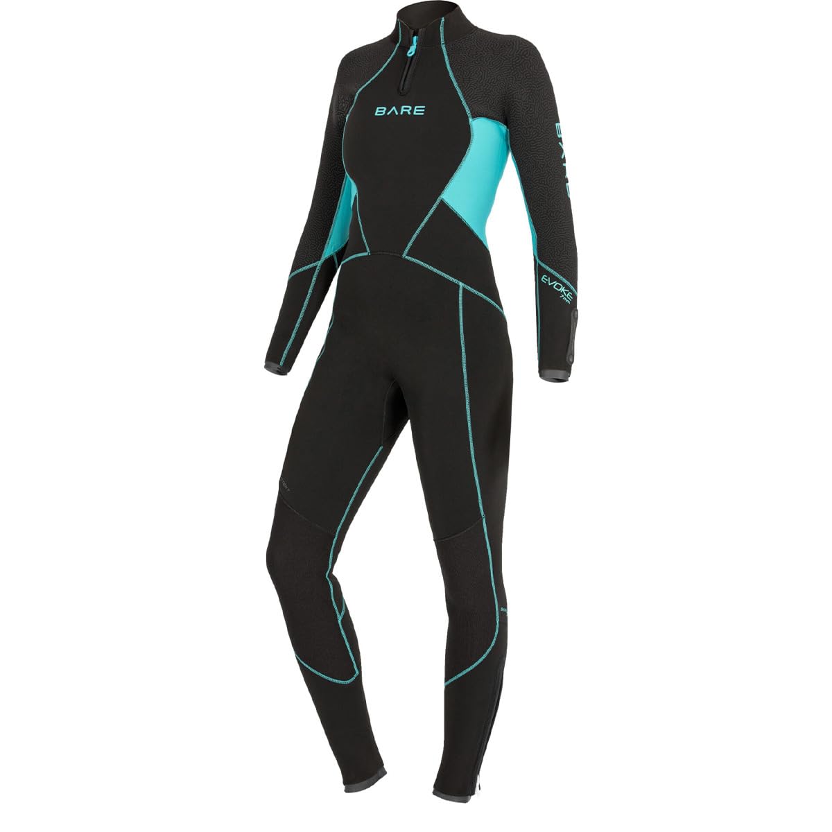 BARE 5MM Evoke Women's Wetsuit | Warmest Women's Wetsuit Within BARE Lineup | Full Stretch Neoprene Combined with a Unique Graphene Omnired Fabric | Comfortable | Great for Scuba Diving | Aqua 10