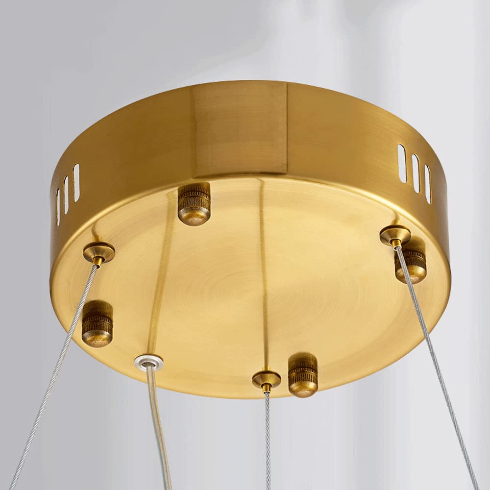 POKHDYE Luxury Gold Ring Lampa wisząca, nowoczesna oprawa oświetleniowa z ciepłym światłem 3000K do kuchennej wyspy/restauracji, dekoracyjna lampa sufitowa wisząca (36W/48W)