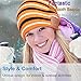 Bluetooth Beanie Hat,Slouchy Skully Strip Cap with Wireless Bluetooth Headphone Headset Earphone Music Audio Hands-Free Phone Call for Winter Sports Fitness Gym Exercise Workout - Black/Orange