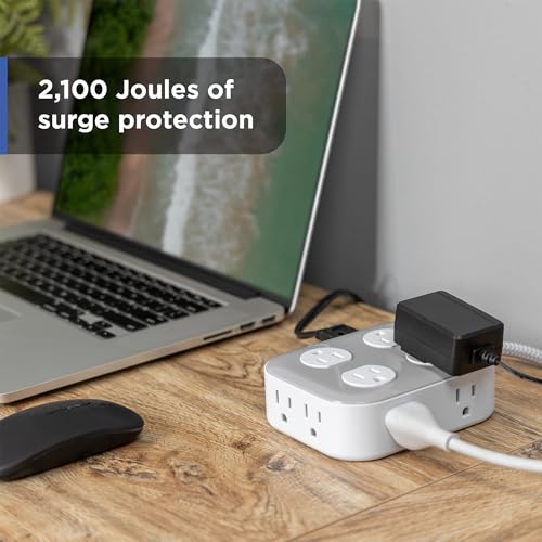 GE Surge Protector Power Strip, 4 Ft Braided Extension Cord - image 5