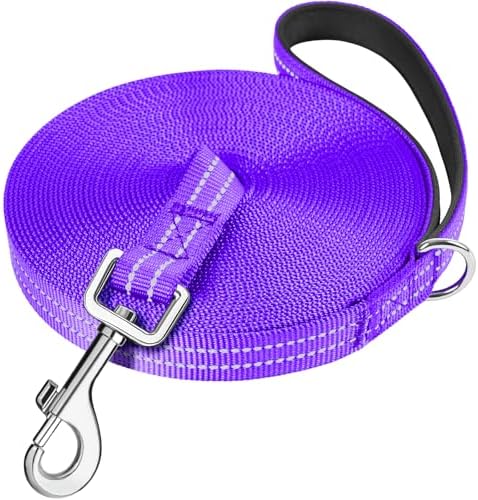 X XBEN Robuste & Leichte Schleppleine 5M für Hunde, Schleppleine mit Bequemen Handschlaufe, Reflektierend Hundeleine mit Metallhaken, Lange Trainingsleine Laufleine für Kleine Mitt