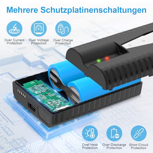 2 Stück Schnellwechsel-Akku Kompatibel mit Ring, Akku kompatibel für Ring Video Doorbell 2/3/3+/4 Stick Up Cam (2/3nd Gen), Spotlight