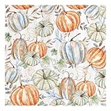 Funnytree 72'x72' Fall Watercolor Pumpkins Autumn Thanksgiving Day Harvest Shower Curtain for Bathroom Decor Machine Washable (Hooks Not Included)
