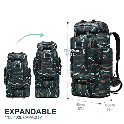 Foto von SPAHER Trekkingrucksack Rucksack Outdoor 100L Wanderrucksäcke Militärische Taktische Rucksack Herren Armee Rucksack Survival Rucksack Reiserucksack Molle Tasche Assault Rucksack Militärrucksack