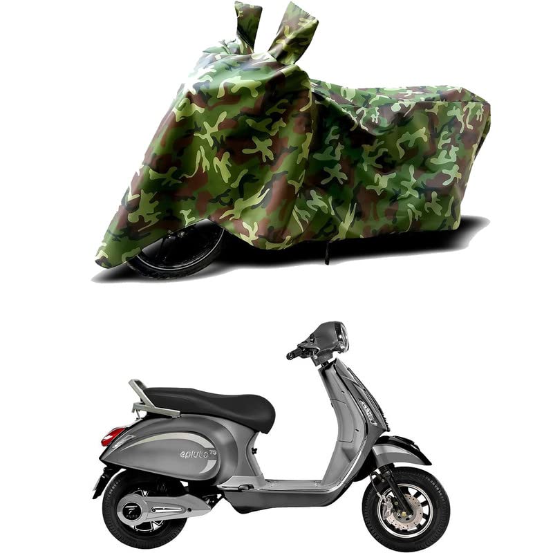 Image of 100% Water Resistant Bike Scooty Two Wheeler Body Cover Compatible for Pure EV Epluto STD /UV-Rays /Heat Protection /Birds Dropping /Scratchproof /Dust Proof /Waterproof /All Varient[Green MJ]