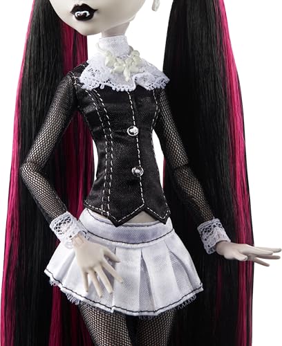 Image of Monster High Reel Drama Doll, Draculaura in Black and White, Collectible Reproduction with Doll-Size and Life-Size Posters, Horror Flick Theme