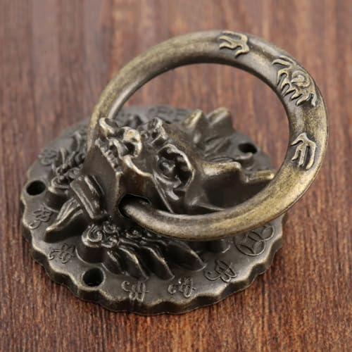 Poignée bouton de meuble dragon style ancien lot de 2 ferrures 32x47 mm pour tiroir armoire
