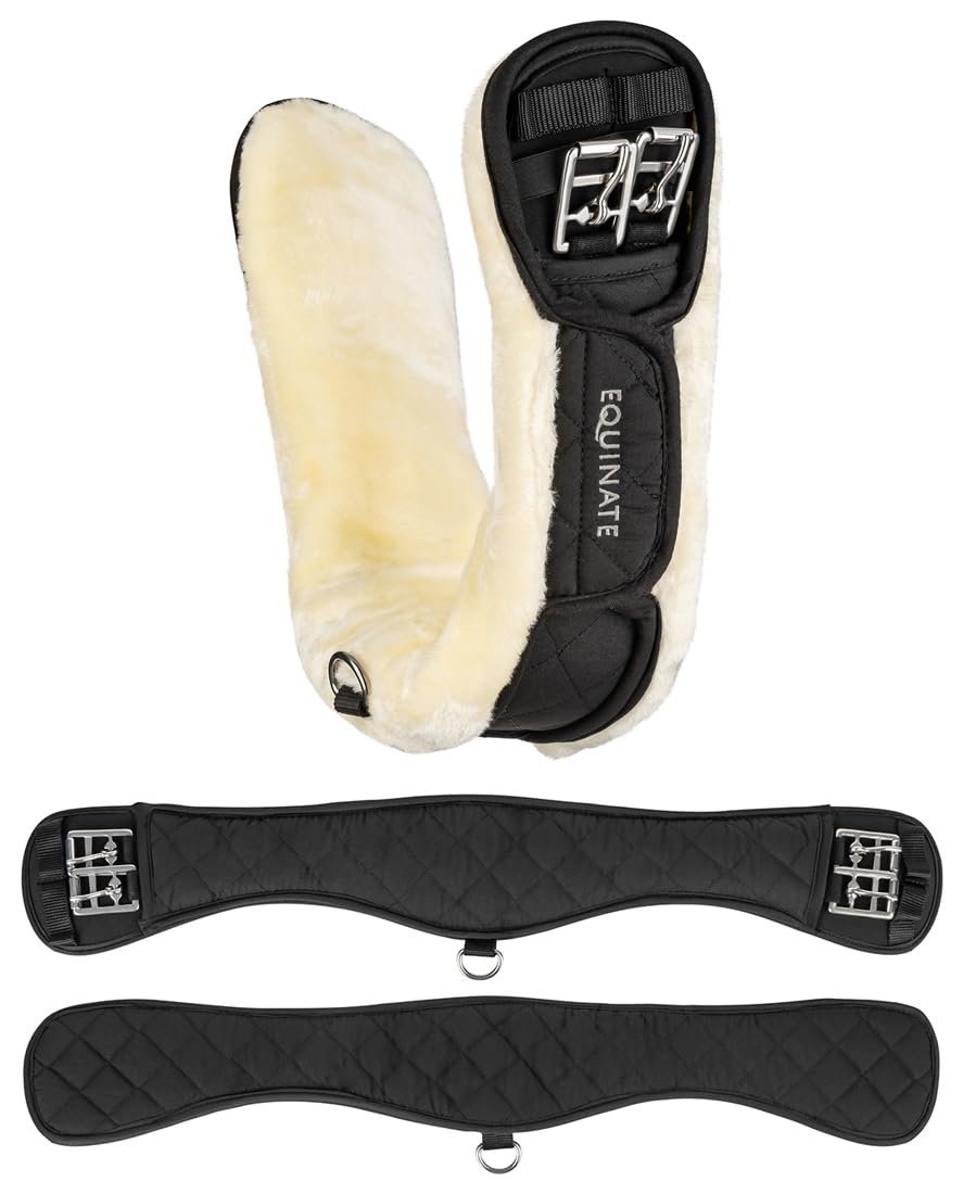 Equinate Kurzgurt Lakewood 70cm anatomischer Bauchgurt Dressurgurt Sattelgurt Schwarz