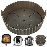 BYKITCHEN Air Fryer Silicone Liner for Ninja Foodi MAX 15 in 1 Multi-Cooker OL750UK/ 9 in 1 OP500UK, 9 Inch Large Round Air Fryer Liners, Compatible with COSORI 5.5L/6.4L, TOWER, Instant XXL Air Fryer