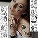 12 Sheets Large Chicano Temporary Tattoos, Cholo and Chola Temporary Tattoos, Chicana Guadalupe Gangster Fake Tattoos Day of the Dead, Día de Muertos, Tatuajes Temporales, Halloween Mexico Tattoos