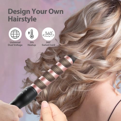 Bild 2 - Lockenstab 3 in 1 Multifunktions Austauschbare Keramikbeschichtung Curling Iron, Lockenstäbe mit Verschiedenen Aufsätzen Große und Kleine Locken, Welleneisen für Beach Waves