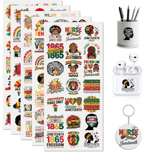 Decals UV DTF Juneteenth pour personnaliser écouteurs et mini gobelets