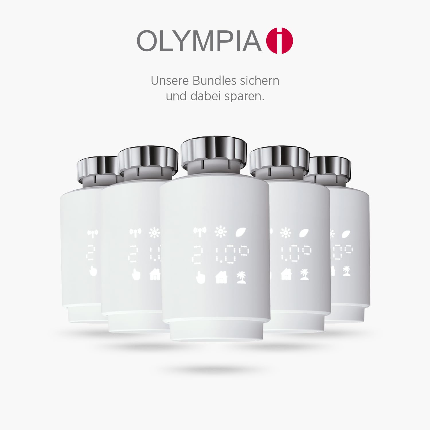 Olympia HT-02Y inteligentny termostat WiFi | termostat grzejnikowy Smart z aplikacją Tuya, Alexa i Google | łatwa instalacja i programowalny | termostat grzewczy | wygodny i energooszczędny | 1 szt.