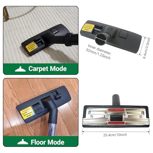 Image of EZ SPARES 1 1 /4 inch 32mm Universal Vacuum Cleaner Euro Floor Brush Head Brush Attachment for Floor and Carpet Combo Tool New Designed to Fit Hoover, Eureka, Rainbow,Shop VAC (Brush kit)