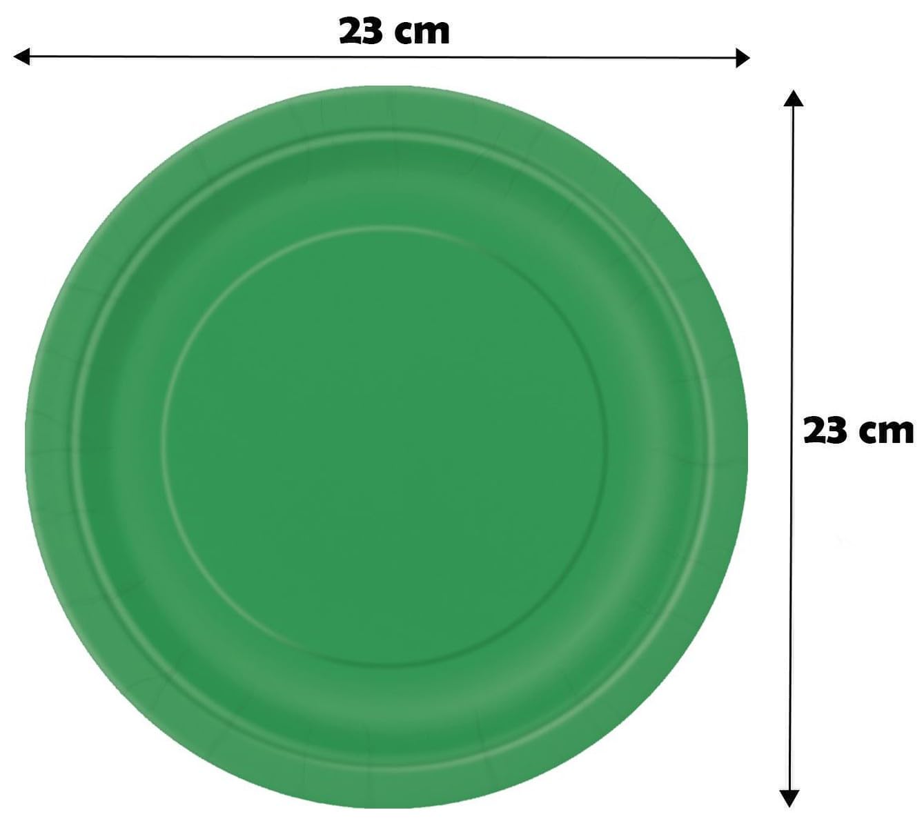 Kit festa di compleanno tinta unita color Verde smeraldo per 50 persone eco-friendly (50 piatti di carta ⌀ 23 cm, 50 bicchieri di carta 200 ml, 50 tovaglioli di carta 33x33 cm)