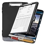 Portapapeles de almacenamiento de Plástico,Tabla Portapapeles Caja de Almacenamiento portátil para oficina con estuche...