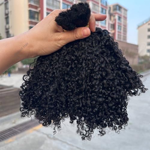 Afro Kinky Curly Bulk Human Hair Extensions Double...