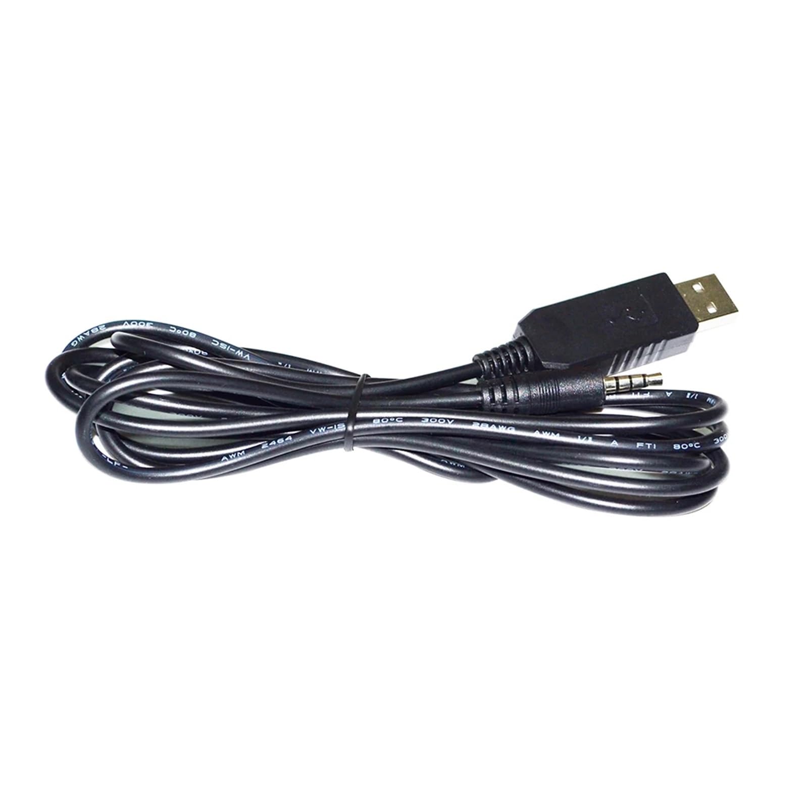 câbles de communication série, Câble de communication série USB vers jack audio stéréo TRRS 3,5 mm 4 pôles noir 1,8 m/3,6 m