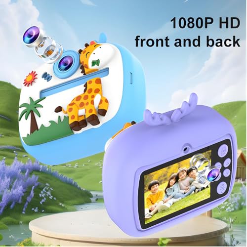 Image of 8MP Digital Camera for Kids with Print | Instant Printing, Unicorn Design, Video Recorder, Print Paper Rolls, Shoulder Strap for Kids 3-12 Years