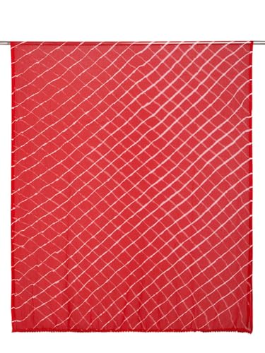 Image of DUPATTA BAZAAR Women's Leharia Dupatta with Pom Pom Lace