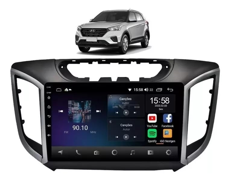 Central Multimidia Creta 2016/2022 Android 2gb Carplay 10pol