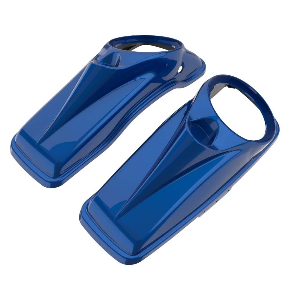 Motorcycle 8'' Saddlebag Speaker Lids Fit for 2014+ Harley Touring Hard Saddle Bags - Bright Billiard Blue