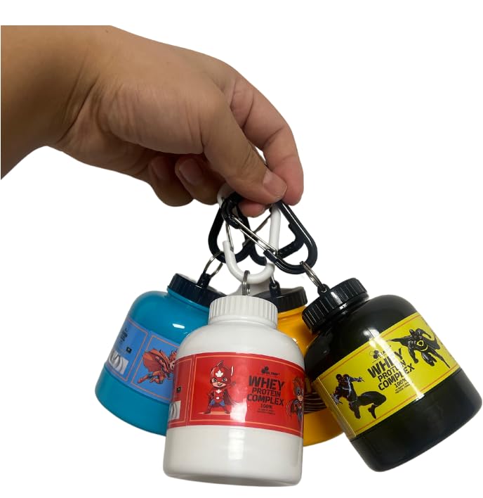 Portable Protein Powder Keychain 200ml 60g Powder Container Bottle Mini Powder Food Pillls Storage Bottle