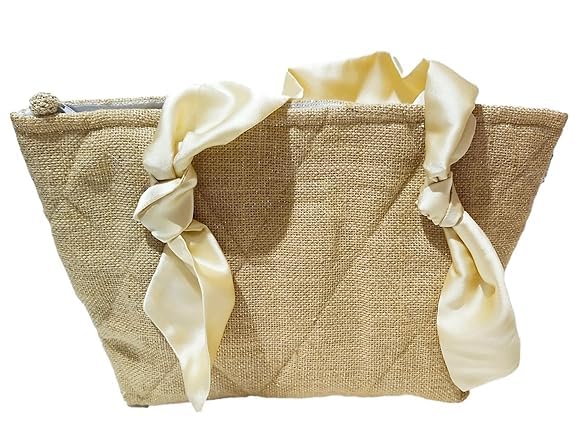 Potli bags wooden handle tassel hanging Solid | Plain | Polycotton | Jute | hand carry wristlets pouch bags for women (Jute Brown, Silky Cream)…-image-31