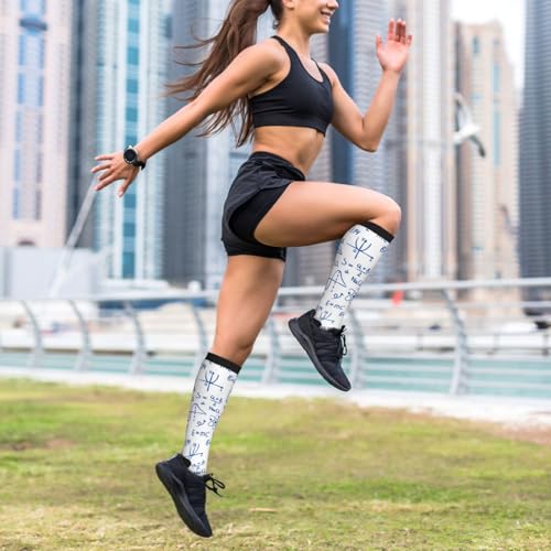 Image of Compression Socks for Women Men Circulation Graduated Supports Socks for Running Travel Nurse Athletic Sports