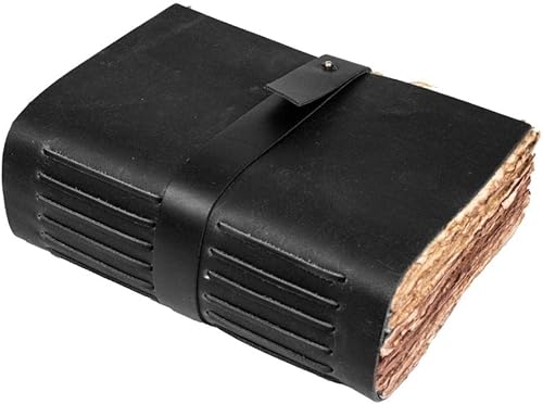 Leather Village - Diario de piel clásico para mujer y hombre - Libro de sombras - Diario encuadernado en piel - Cuaderno de bocetos de cuero - 288