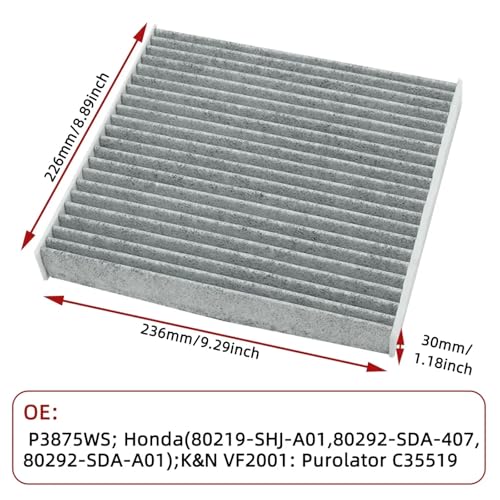 Filtro de habitáculo de carbono para Honda Odyssey 2005-2017 2