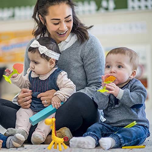 Image of Infant Teething Set For Baby, 3 And 2 Pack Combo Set, Silicon Baby Teethers Set, Bpa Free (Multicolors) (1 Feeder + 1 Giraffe Teether + 1 Silicone Fruit Teether)