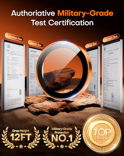 Image of TOCOL for iPhone 16 Pro Max Camera Lens Protector /iPhone 16 Pro Camera Lens Protector Tempered Glass HD Individual Scratch Resistant Cover Accessories Case Friendly 2 Pack(Orange)