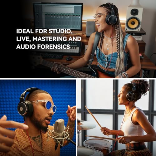 Image of OneOdio Adapter-Free Closed-Back DJ Studio Headphones for Monitoring and Mixing, Protein Leather Earcups, Noise Isolation, 90 Rotatable Housing, Portable Over Ear Stereo (Upgraded Version)