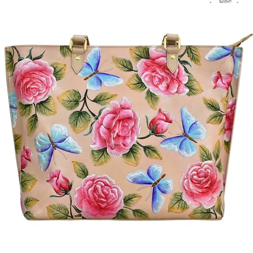 Image of Anuschka Women's Original Hand-Painted Genuine Leather Large Zip Top Tote