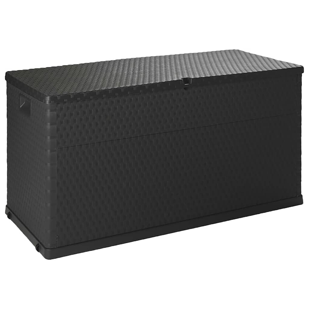 Vidaxl Anthracite Garden Storage Box Patio Terrace Balcony Home Indoor Tool Lockable Deck Pillow Cushion Chest Storage Box Furniture Pp Rattan