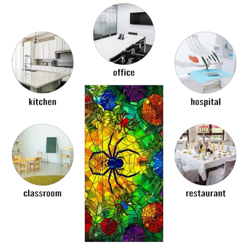 Image of 2ft x 4ft Fluorescent Light Cover Decorative Spider Yellow Green Ceiling Light Filters - Easy Setup for Classroom Office Hospitals Home Ceiling, Reduce Glare & Flicker