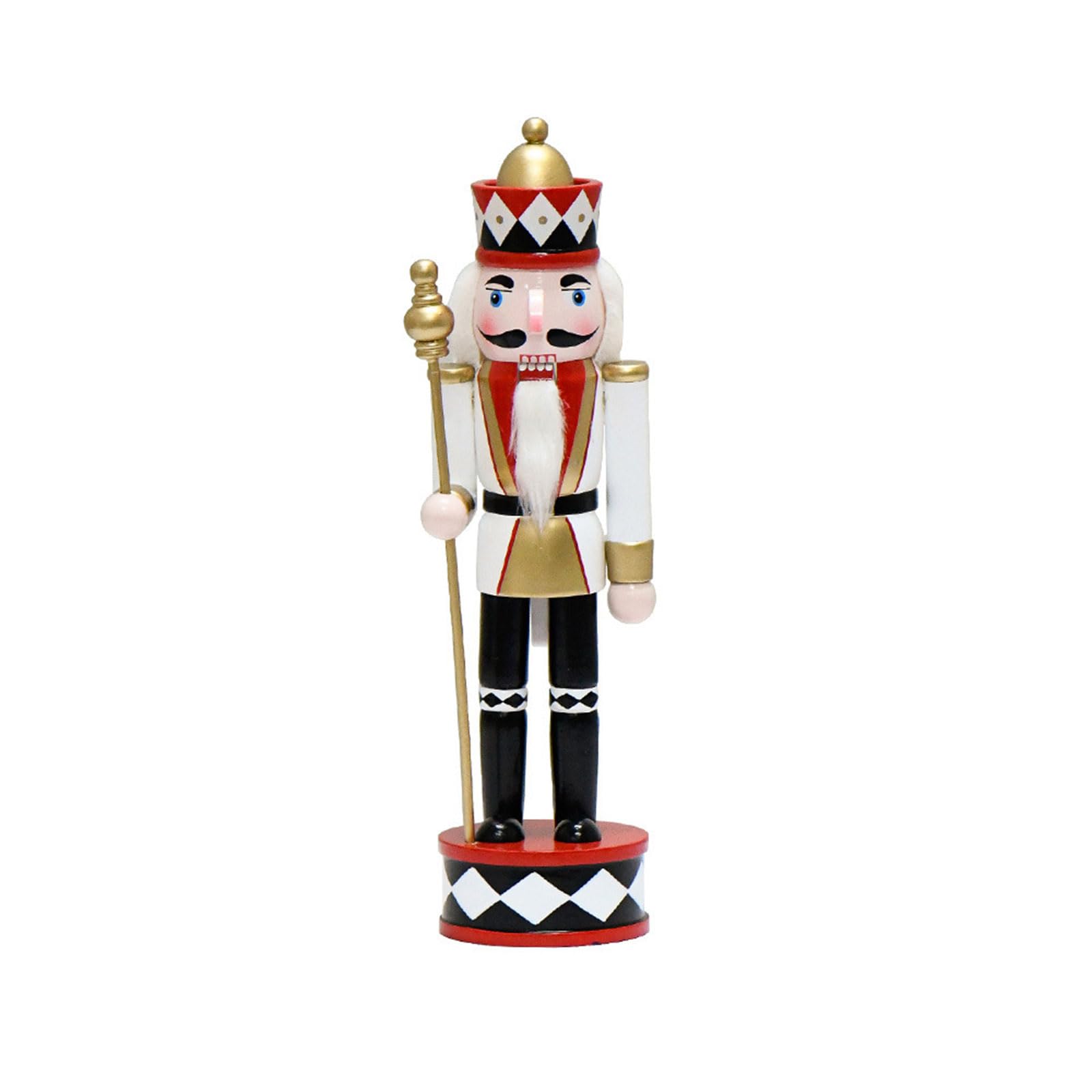 Buxuaaaa 12inch Wood Nutcrackers King Figurine Doll Christmas Decoration for Holiday Tabletop Puppet Holiday Home Farmhouse Decor Wood Nutcrackers