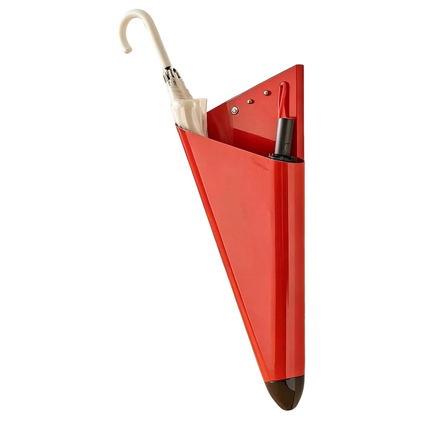 Porte-parapluies mural lumineux design en métal rouge et LED