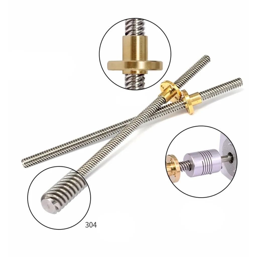 Gewindespindelstange, Trapezgewindespindel, 1 Stück T10-Gewindespindel, Länge 100 mm - 1000 mm, 10 mm Trapezspindelschraube aus Edelstahl und Kupfermutter (1000 mm)