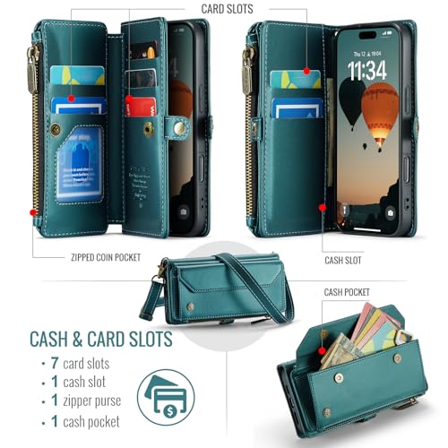 Étui portefeuille iPhone 16 Pro protection RFID et fermeture éclair - 2