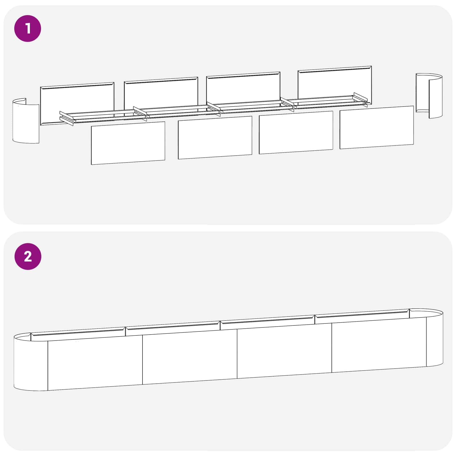 vidaXL Hochbeet im Garten Verzinkter Stahl 360 x 40 x 40 cm, Modernes Gartenpflanzgefäß, Wetterbeständiges Hochbeet, Outdoor Gartenlösung, Dekoratives Pflanzgefäß