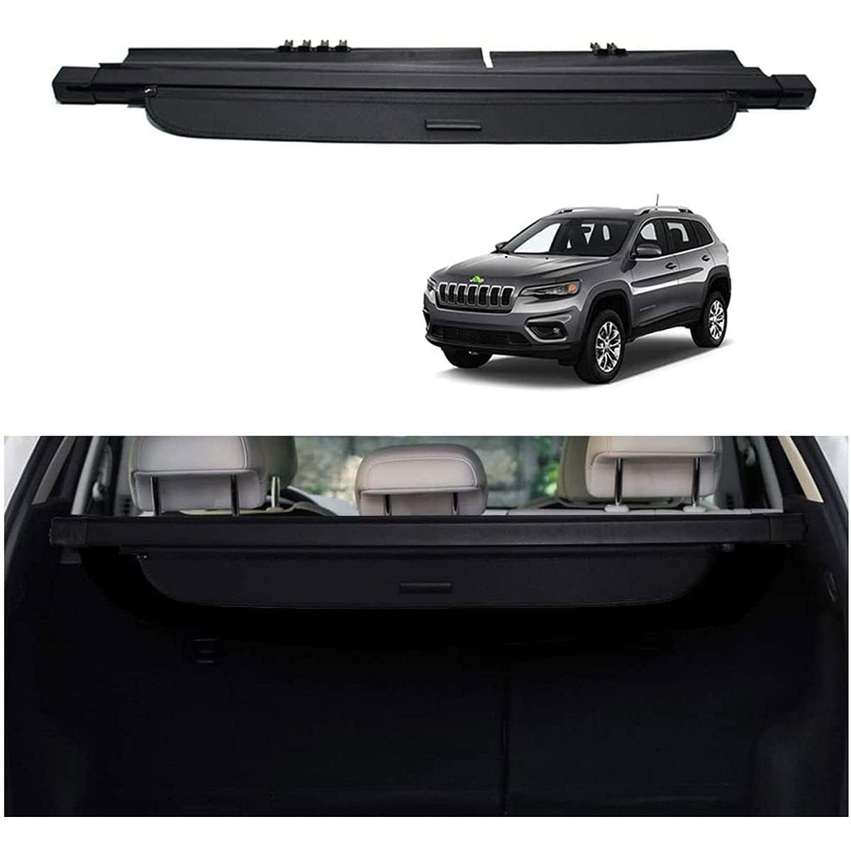 Cubierta de maletero retráctil para Jeep Cherokee 2019-2022, orden y privacidad en tus viajes
