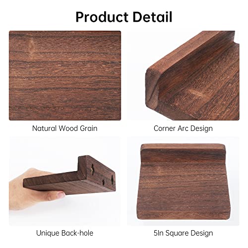 Niubest Small Floating Shelf,5X5 Inch Dark Walnut,Set Of 3 Small Wall Shelves For Bedroom Living Room Bathroom Kitchen Decor #TOP4