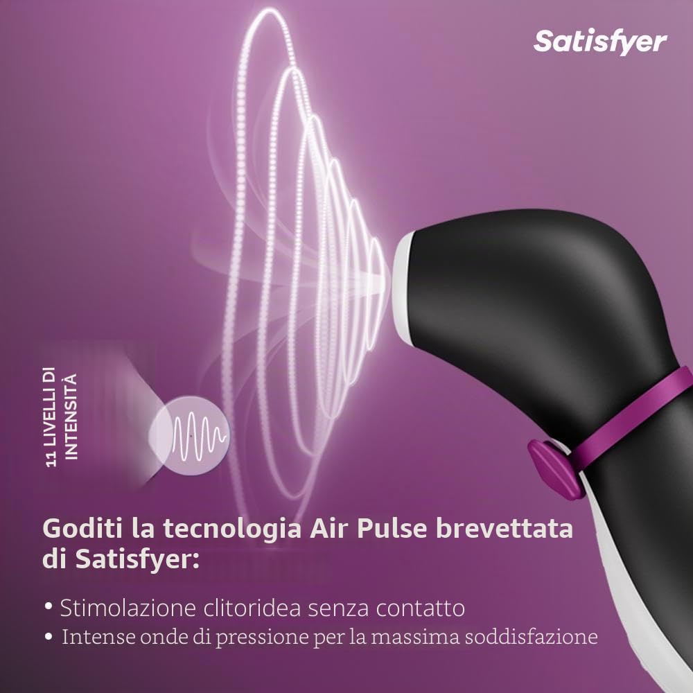 Satisfyer Pro Penguin Next Generation Vibratore a Onde di Pressione | Succhia Clitoride con 11 Modalità di Vibrazione | Sex Toys da Appoggio con Batteria | Toys erotici per Lei | Impermeabile (IPX7)